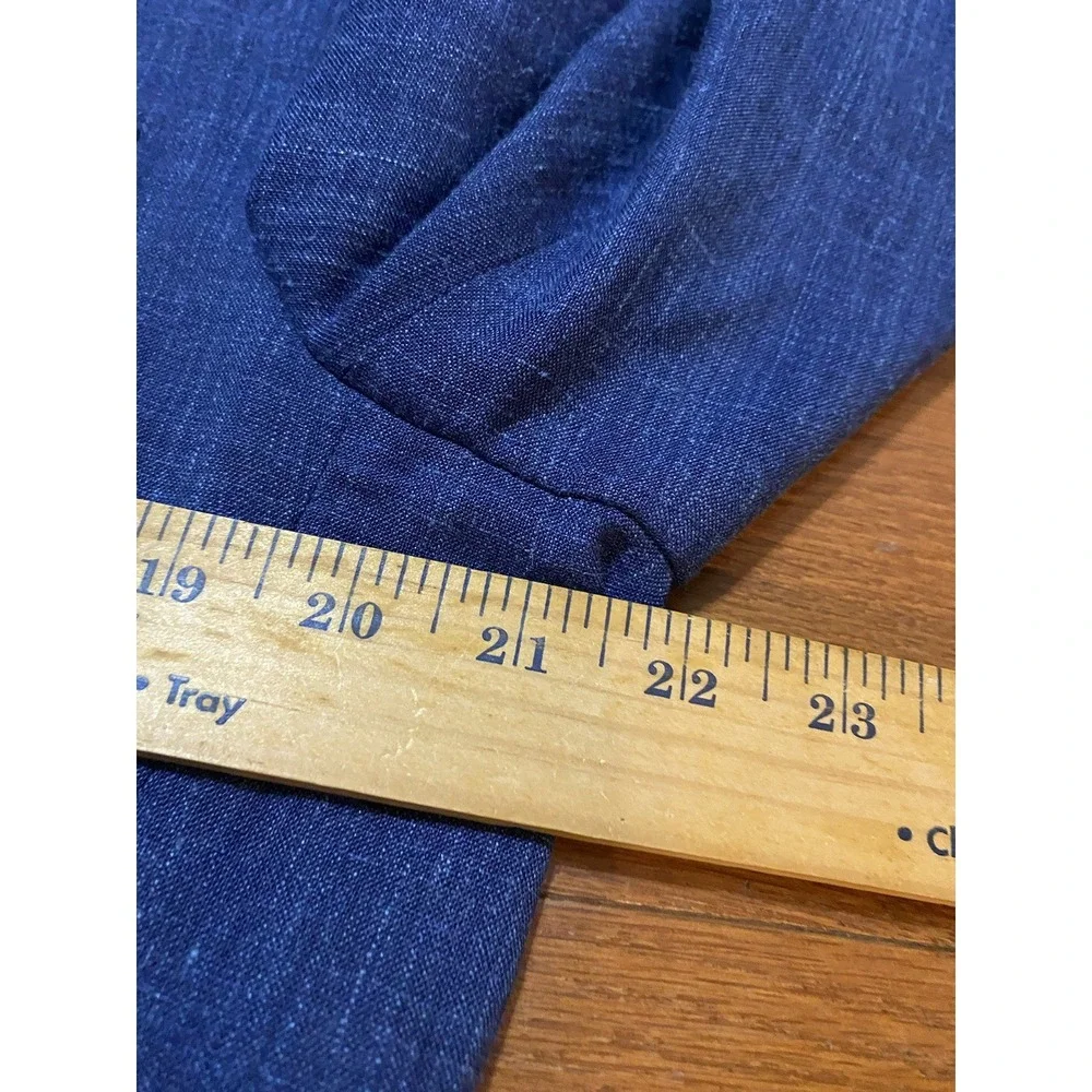 MENS SALVATORE FERRAGAMO BLAZER SIZE 42 R Linen MADE ITALY Blue Very Nice!